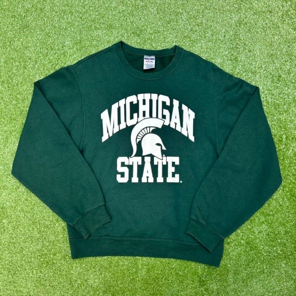 Vintage Michigan State Spellout Script Crewneck Mens Size Small